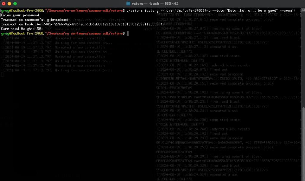 Image 2: Example of usage for the transaction factory (commit) in vStore VFS.